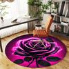 1pc rose flower Round Chair mat Area Rug - Non-Slip, Floor Mat for Office, Bedroom, and Indoor Decor -1002170