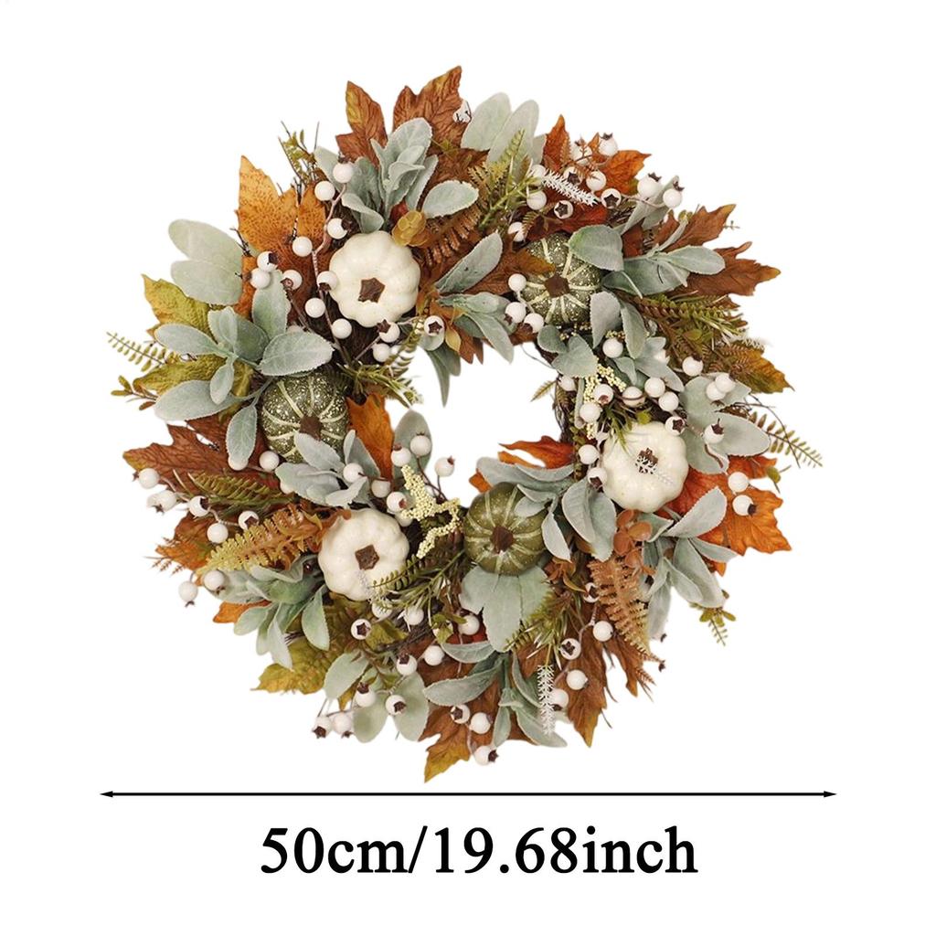 Fall Door Wreath Fall Halloween Wreath With Pumpkin Artificial Home Decor Thanksgiving Decorations For Farmhouse Holiday Harvest