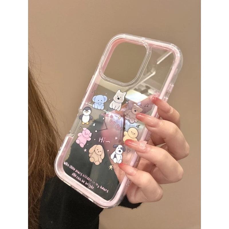Creative animal clock for Apple iPhone17promax color edge 16 mobile phone case 14 cute 13 sets 15