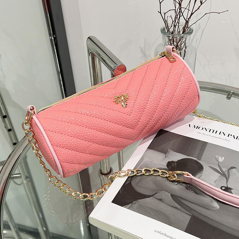 Cylinder bag women's bag fashion new simple women's bag niche design embroidered bag