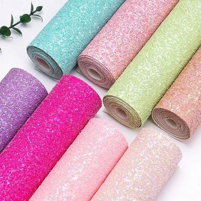 Hrubá třpytivá umělá kůže Třpytivý prášek Faux kůže Materiál na výrobu tašek