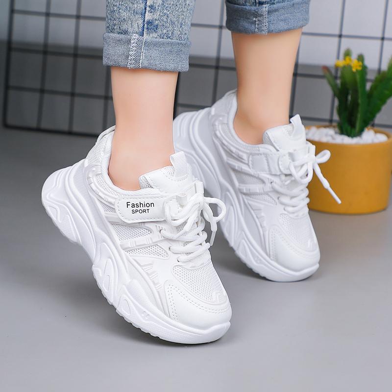 Spring New Fashionable kids shoes Comfortable Cute Casual Girls White Shoes Running Mesh Wear-Resistant Breathable Child Shoes