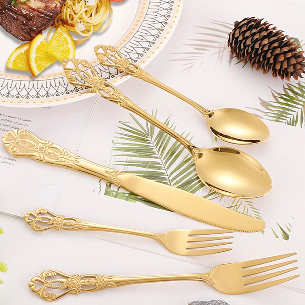20Pcs Christmas Dinnerware Set Stainless Steel Cutlery Kitchen Western Tableware Fork Knife Spoon Flatware Home Wedding Gift