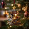 Decorative Xmas Ornaments for Fireplace Christmas Tree Book Ornament, Acrylic Shaped Stack Hanging Decoration Wall Decorations with Star Topper,
