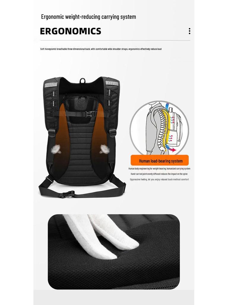 Motorcycle Helmet Backpack, Waterproof Hard Shell Riding Bag, KTM Style