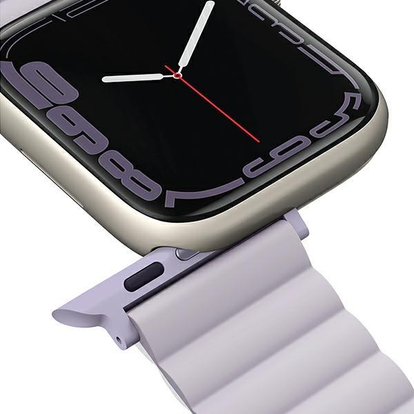 Pasek do Apple Watch Series 1 UNIQ Reversible Magnetic Lilak-Biały