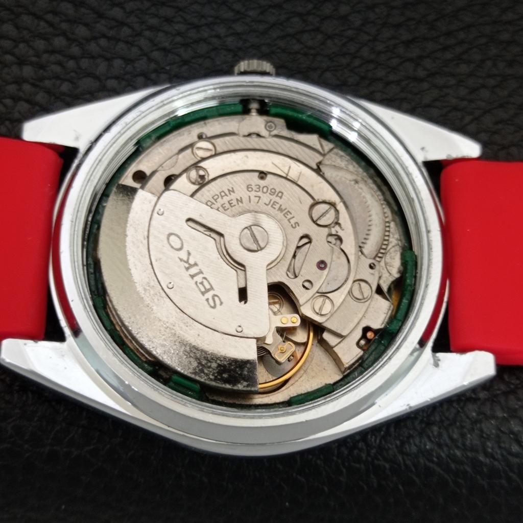 JAPAN VINTAGE REFURBISHED SEIKO 5 AUTOMATIC 6309A MENS RED DIAL WATCH A444332-1