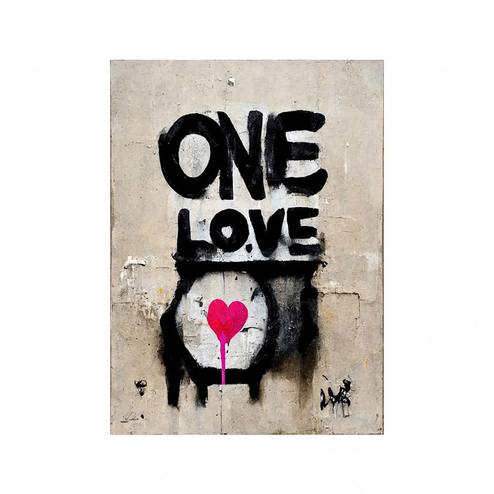 Graffiti Pink Love Wall Poster Children's Canvas Painting Wall Art Printing Picture Modern Living Room Home Decoration Mural