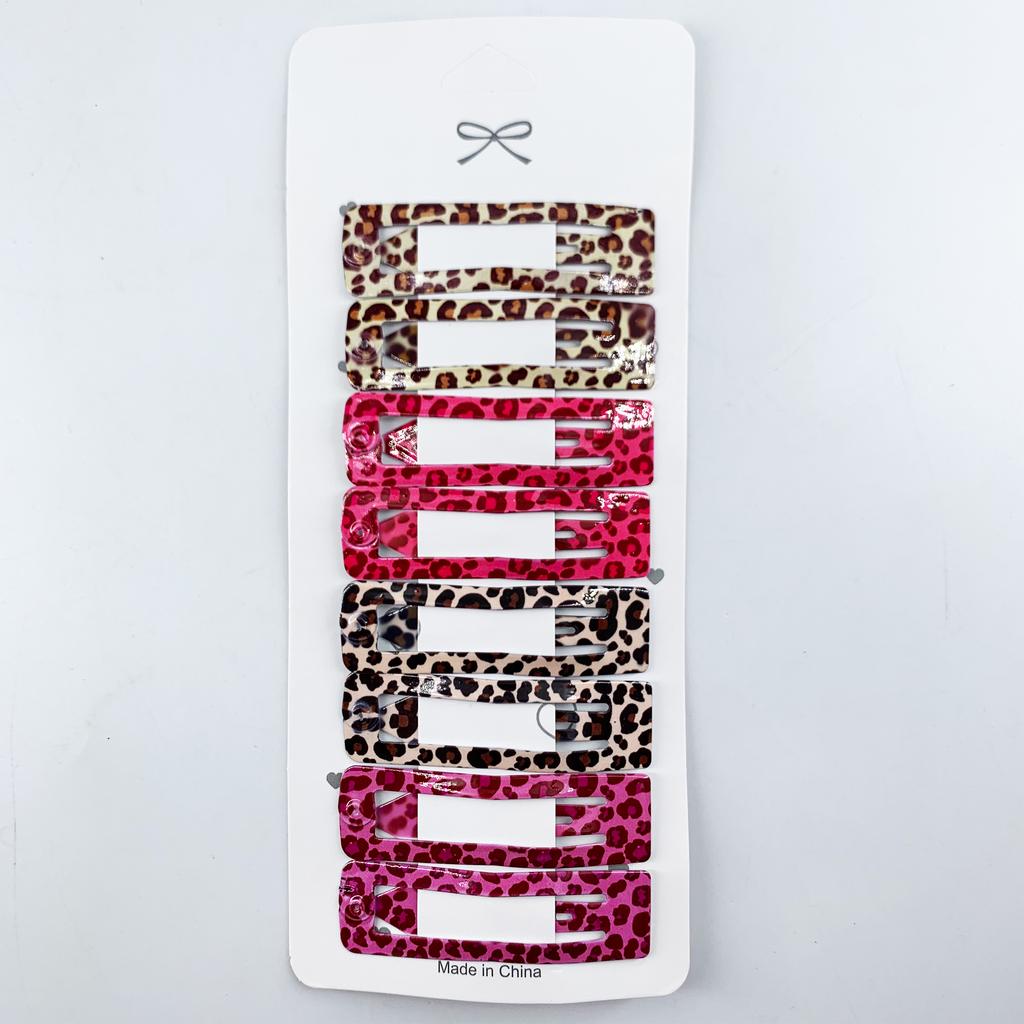 8pcs/set Leopard Print Hair Clips for Women Girls Vintage Geometric Drop BB Clips Bangs Hairpins Barrettes Hair Accessories