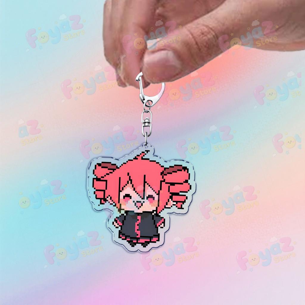 Cute Anime Girl Kasane Teto Keychain Accessories Bag Kawaii Manga Key Ring Chains Jewelry Fans Friends Birthday Gifts