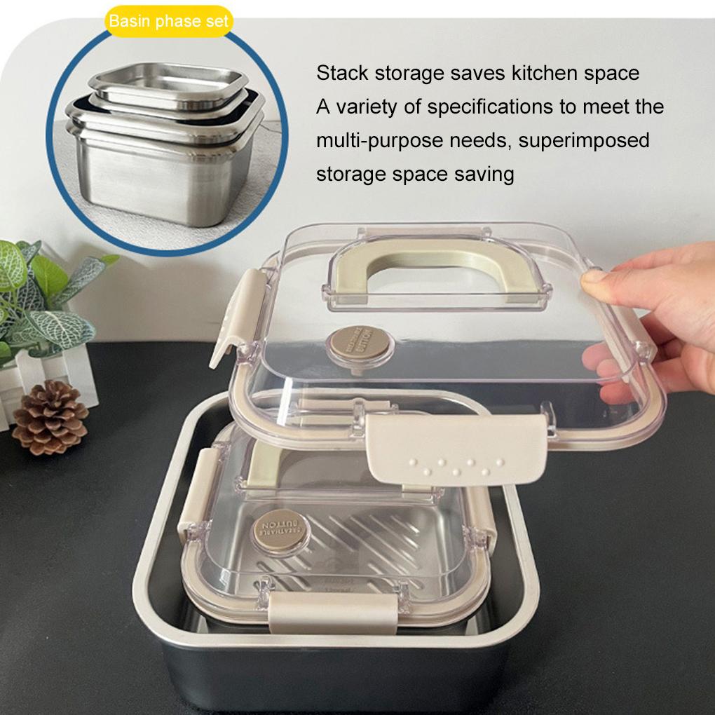 Bento Lunch Box Adults Stainless Steel Food Containers With Non-Slip Metal Food Containers With Lids
