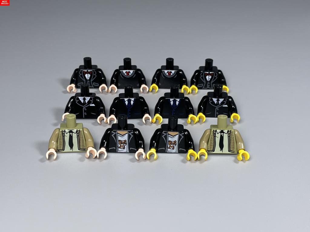 MOC Bricks Suit Series Chef Bridegroom Torso Cloth 4cm Figure Body Part Educational Building Blocks Assembled Toys Plastic Doll