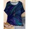 T-shirt da donna a maniche corte larghe con scollo rotondo taglia grande