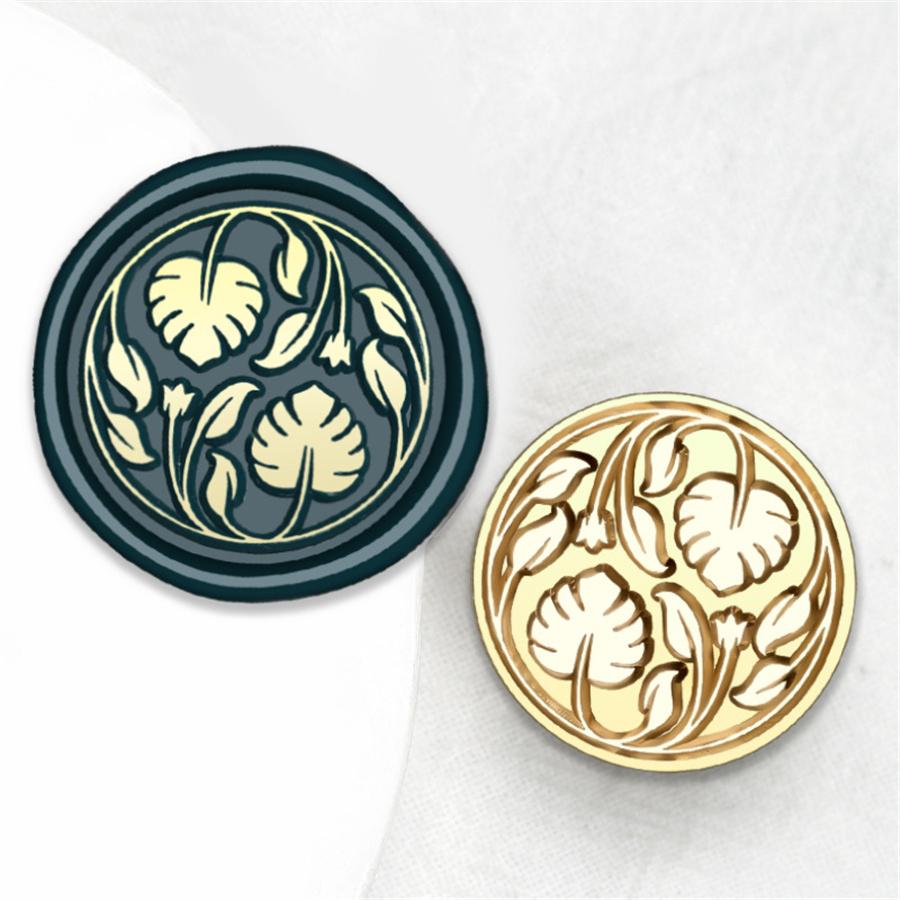 Botanical Monstera Leaf Wax Seal Stamp Classic Plant Vintage Sealing Wax Stamp Retro 25mm Removable Brass Head for Wedding Invit