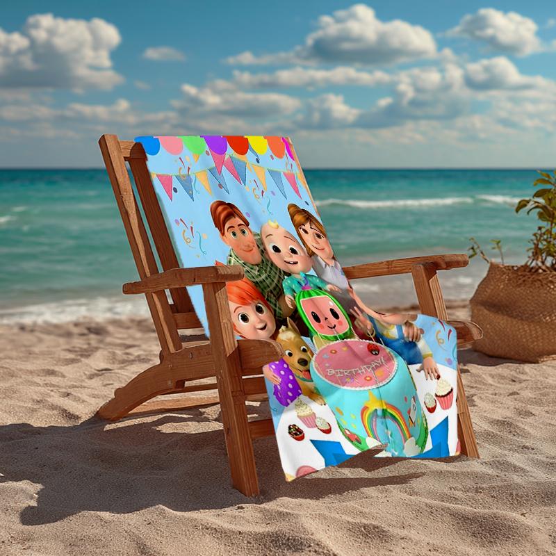 Ultra-Soft Beach Towel with Cocomelon Theme,Ideal for Pool - Camping, Diving - Perfect Travel Essential, Vibrant Beach Towel.