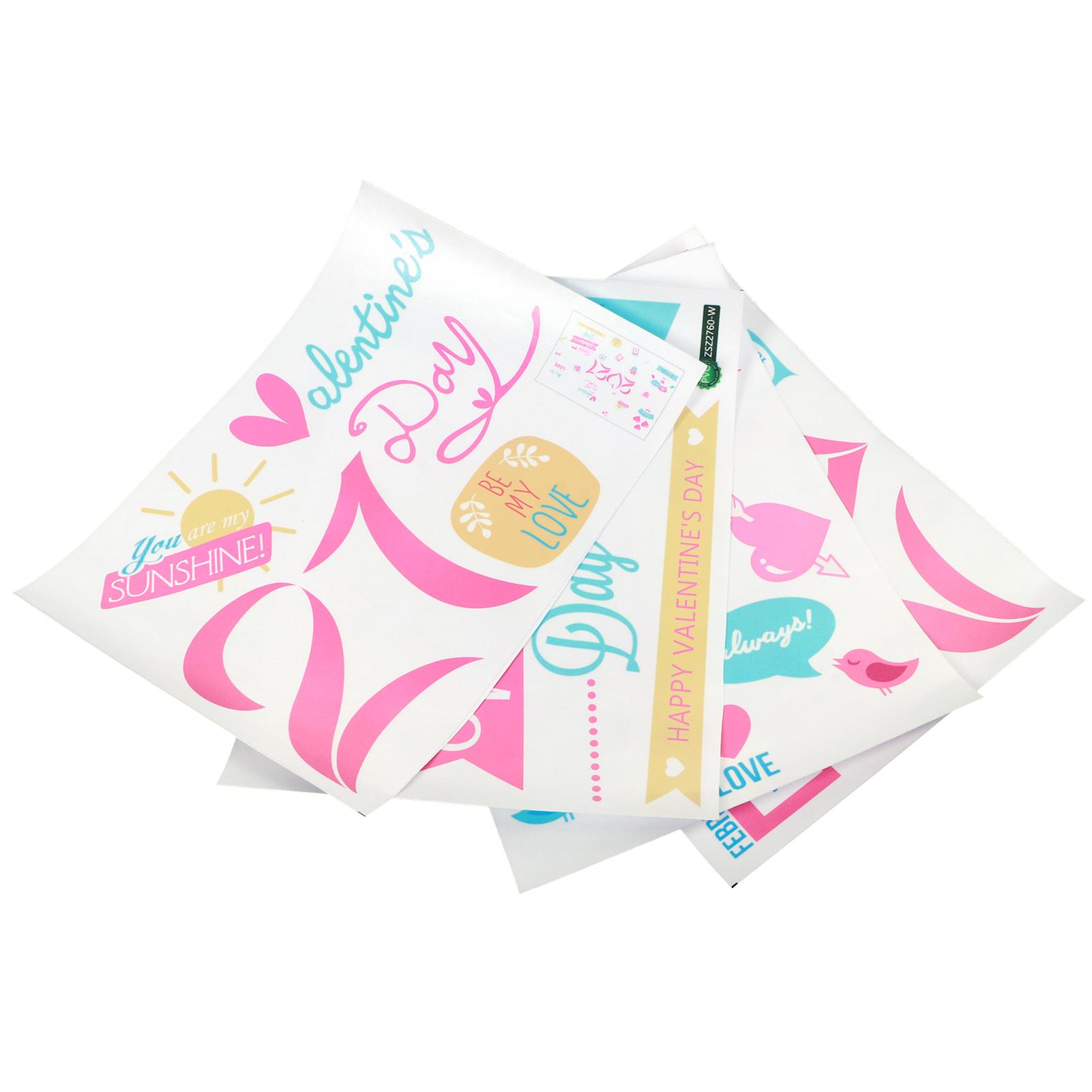 

4Pcs set 2021 Valentine s Day Wall Stickers Living Room Background Wall Decoration Sticker