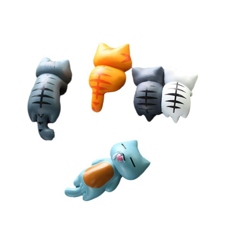 6 Pcs Healing Series Cat No Trace Stickers Cute Cat Interior Decoration Center Console Screen Cartoon Figurine Accessories