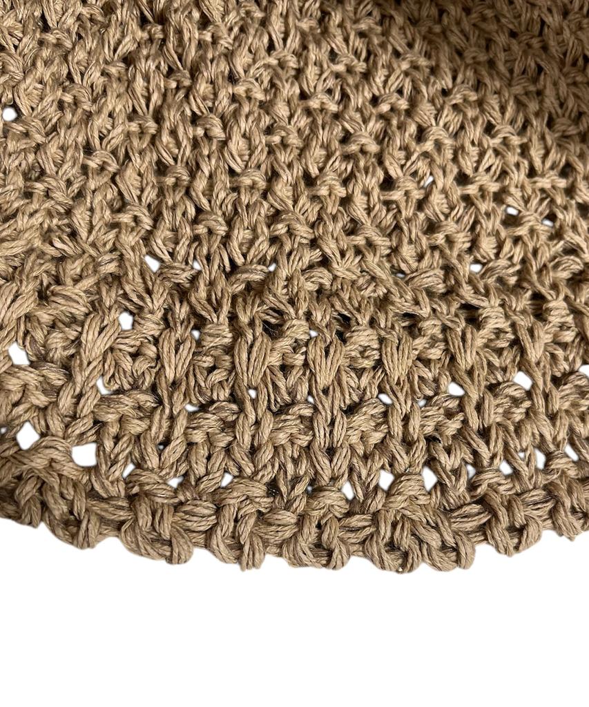 SK8ER ROCK Cross Knit Bucket Hat ((Beige))