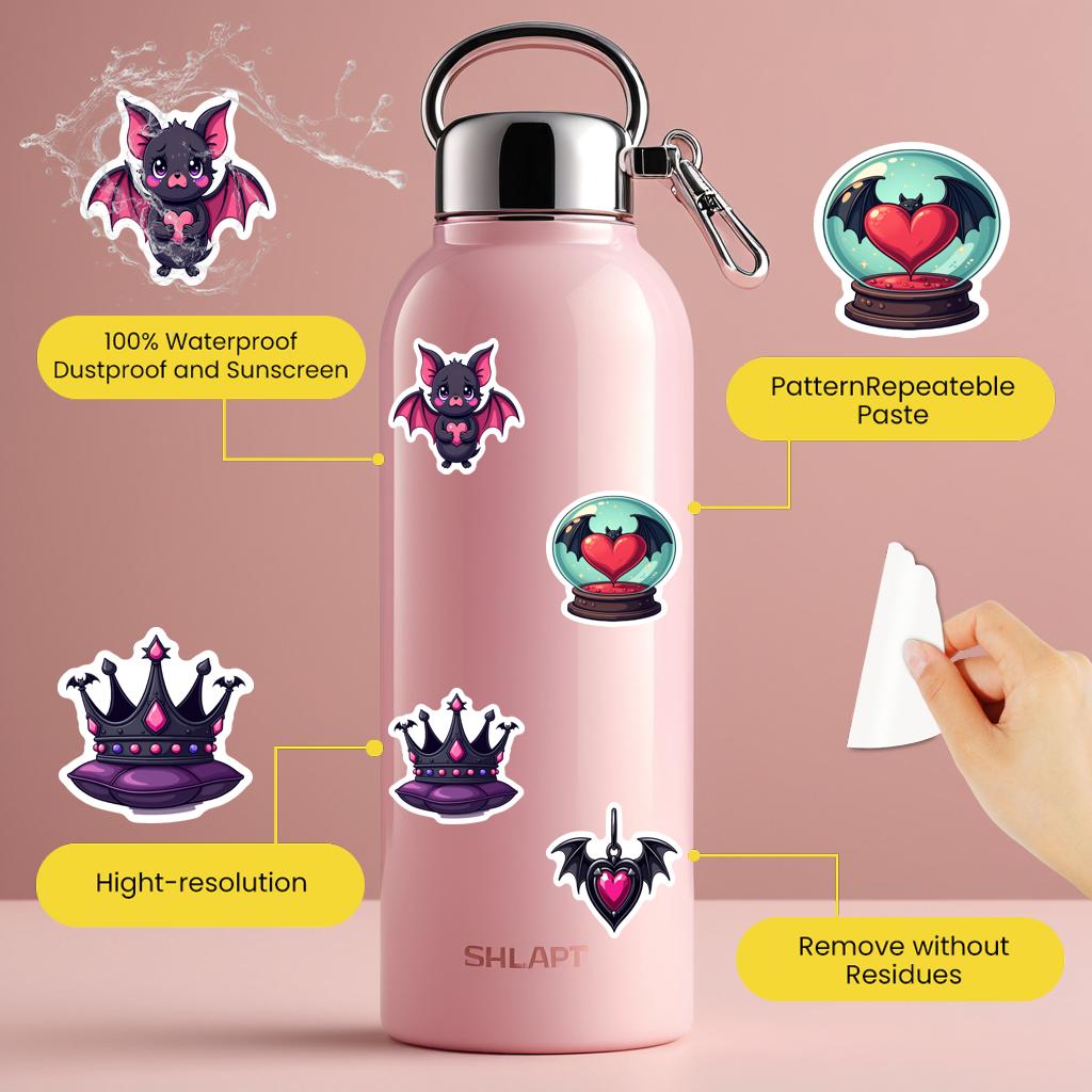 Cute Gothic Decals Cartoon DIY Stickers Stationery Stickers For Guitar Fridge Car Sticker