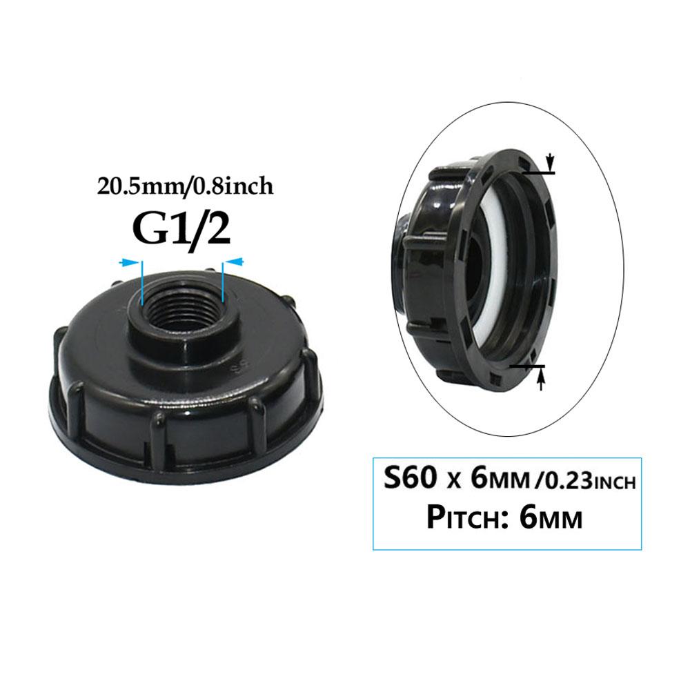IBC Tank Adapter S60 X 1/2" 3/4' 1" 1.5 2" 63/75/80/100mm Thread Connector Ton Barrel Connect 1000 Liter IBC Tank Fitting