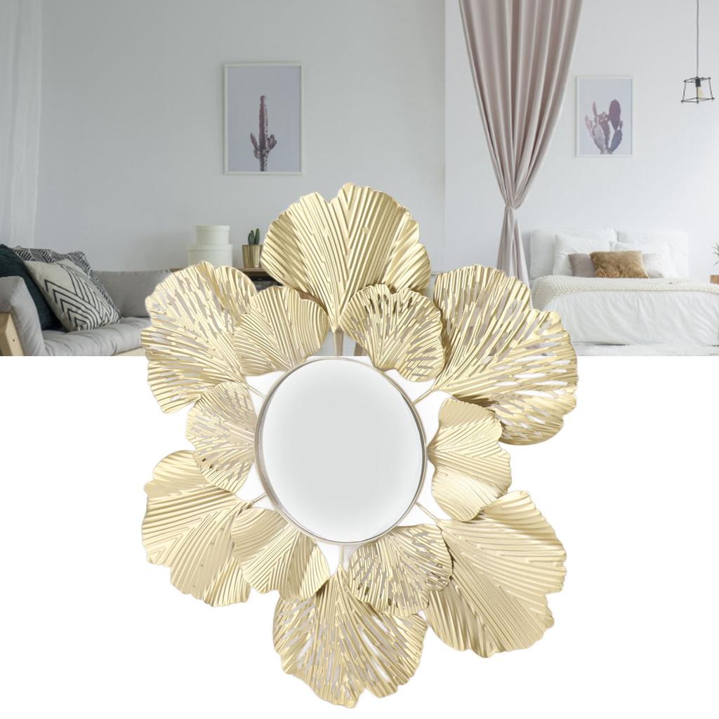 Wall Mirrors Modern Simple Decorative Wear Resistant Colorfast Ginkgo Leaf Wall Mounted Mirrors for Bedroom Living Room