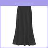 French Elegant Satin Midi Skirt For Business And Casual Wear With Zipper Closure