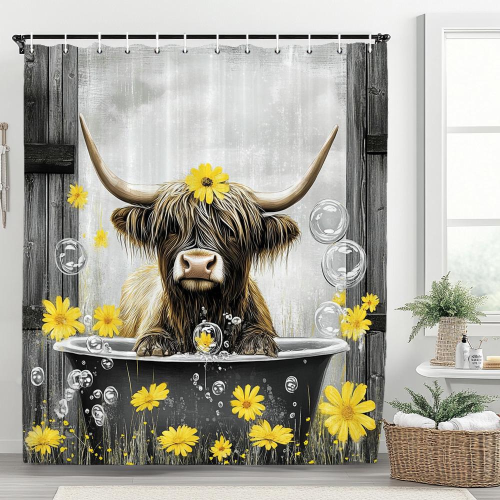 Zebra Bathing In a Stylish and Creative Bathtub Shower Curtain With Hooks,Tropical Plant Animal Home Bathroom Decoration Curtain