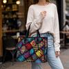 Bohemian Pattern Tote Bag Portable Daily Storage Handbag for Outdoor Shopping Use