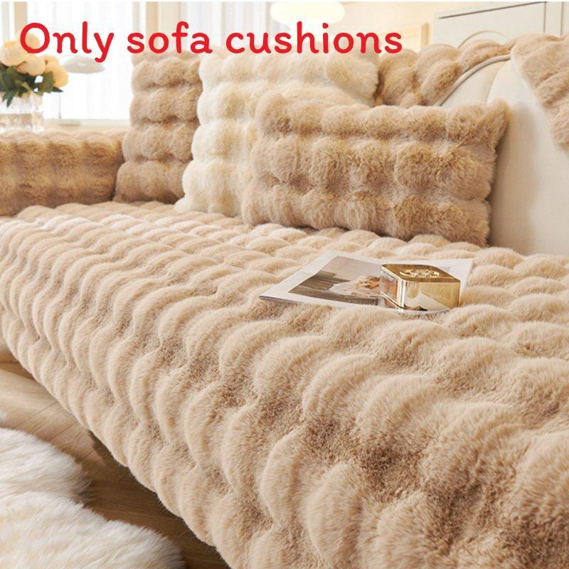 Warm Sofa Plush Cover Non Slip Cushion Covers Winter Quick Heat Furniture Decor