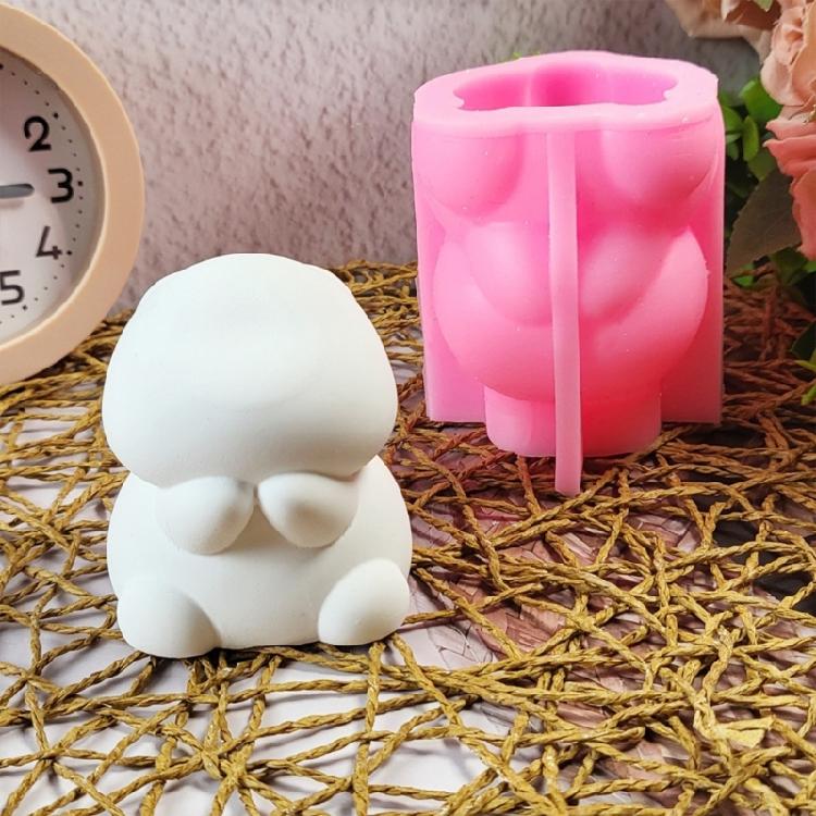 Silicone Molds 3D Rabbits Candle Molds Epoxy Resin Molds Castings Molds Ornament Plasters Molds Candle Making Molds