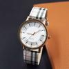 Fashion Plaid Student Watch With Quartz Movement For Casual Women