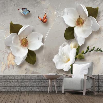 Europäischen Stil Tapete Retro Blume Schmetterling Wand Dekor Wandbild Für Wohnzimmer Schlafzimmer Hintergrund 3d Wand Papier
