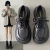 British Style Platform Small Leather Shoes Women's Spring and Autumn 2025 New Black Work Shoes Versatile Lace-up Single Shoes Women