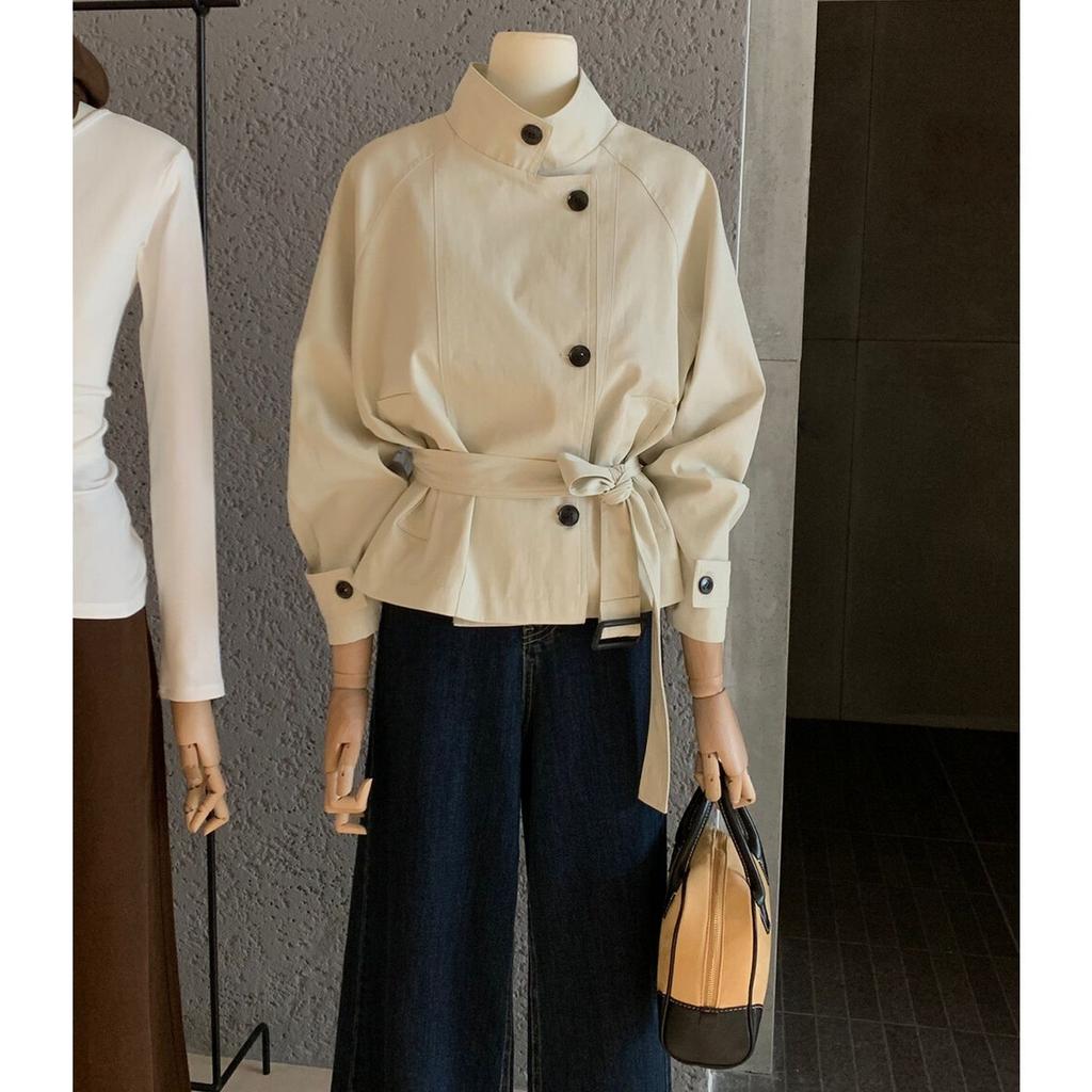 Autumn 2026 Korean design trench coat women's autumn new popular small belt versatile trench coat