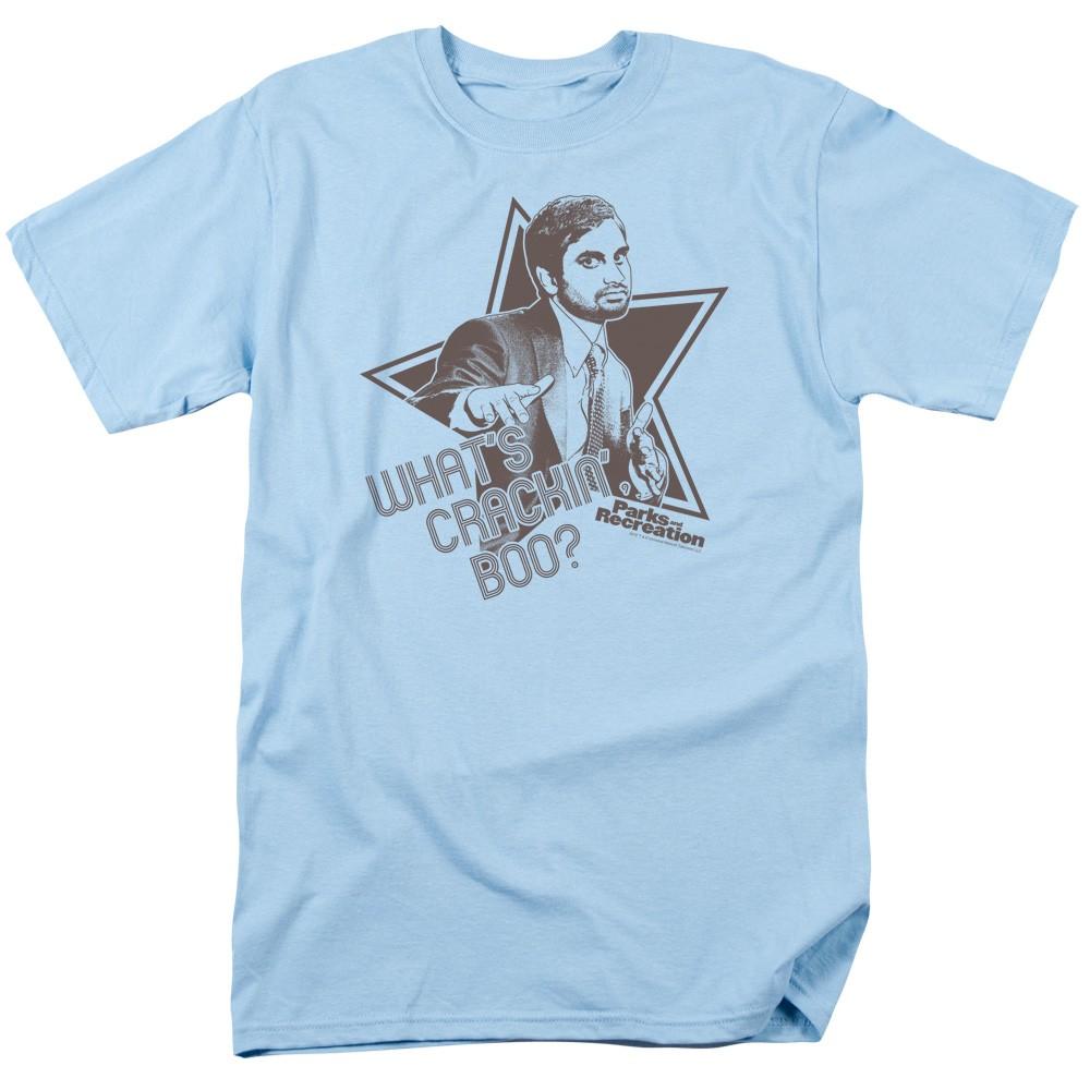 

Parks And Recreation Whats Crakin Boo Licensed Adult T-Shirt 4XL