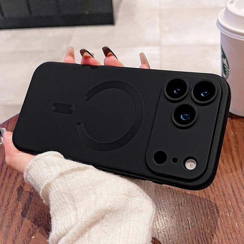 For  Magnetic Phone Case For For Iphone 17 16 Pro Max Lens Protection Matte Cases For For Iphone 1 14 13 17 Pro Max Cover