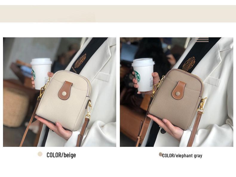 Spring/Summer 2025 Women's Genuine Leather Mini Crossbody Phone Bag - Versatile, Hot Single Shoulder Handbag.
