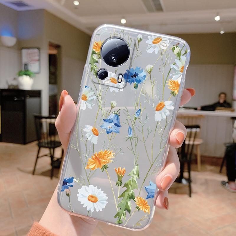 Clear Case For Xiaomi 13 Lite Shockproof Cover Cartoon Cute Cat Soft Silicone Fundas For Xiaomi 13T 14T 15T Pro Transparent Bags