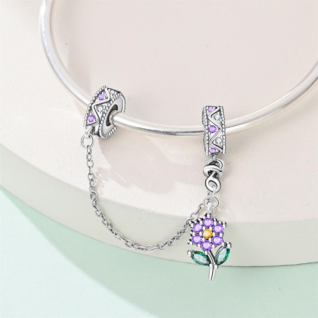 New Copper Flower Heart Bird Leaves Star Safety Chain Beads Bead Fit Bracelet Snake Chain Charms Beaded Women Gift