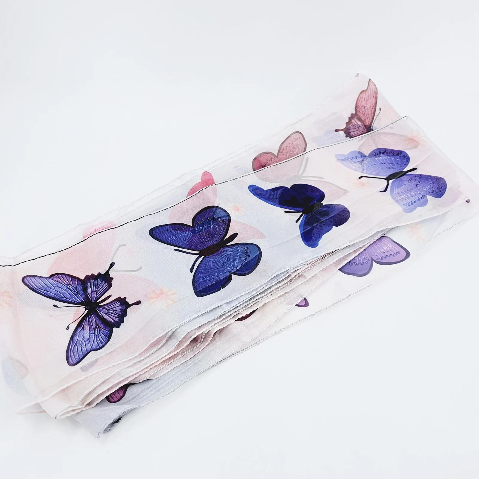 

Extra-Long Chiffon Silk Scarf Magic Tricks 16*1500cm Long Silk Streamer Butterfly Pattern Stage Party Magia Accessories Props