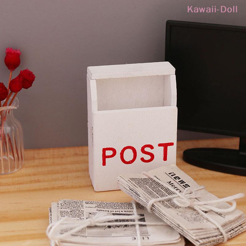 1:12 Puppenhaus Miniatur Rot Weiß Briefkasten Feengarten Tür Zubehör Dekoration Möbel Spielzeug