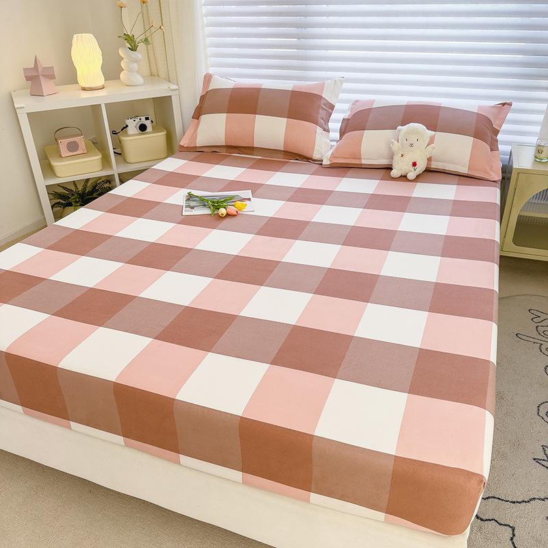 Fitted Sheet Dustproof Mattress Protector Non-slip Sheet Skin-friendly Breathable Dirty Washable Dormitory Fitted Sheet