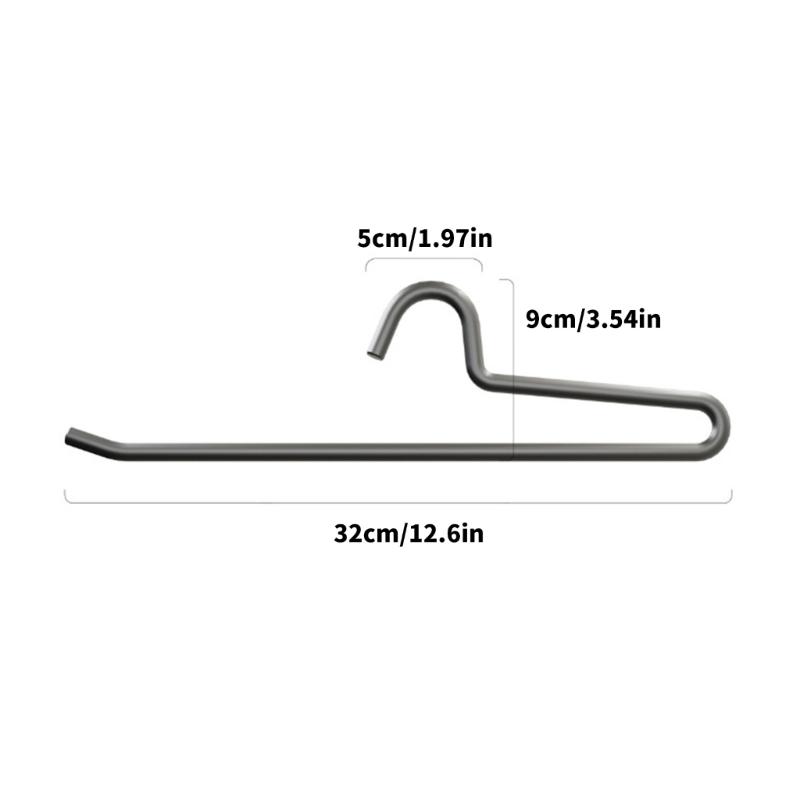 Grip Focused Z Form Trouser Hanger 5 Pack, Metal Closet Rail Holder for Pants Storage and Daily Closet Clothing Order