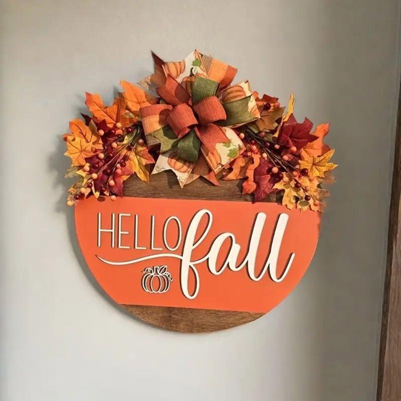 Handcrafted Wooden Welcome Wall Plaque Greeting Sign 30cm Door Hanger For Autumn Decorations Indoor Outdoor Use