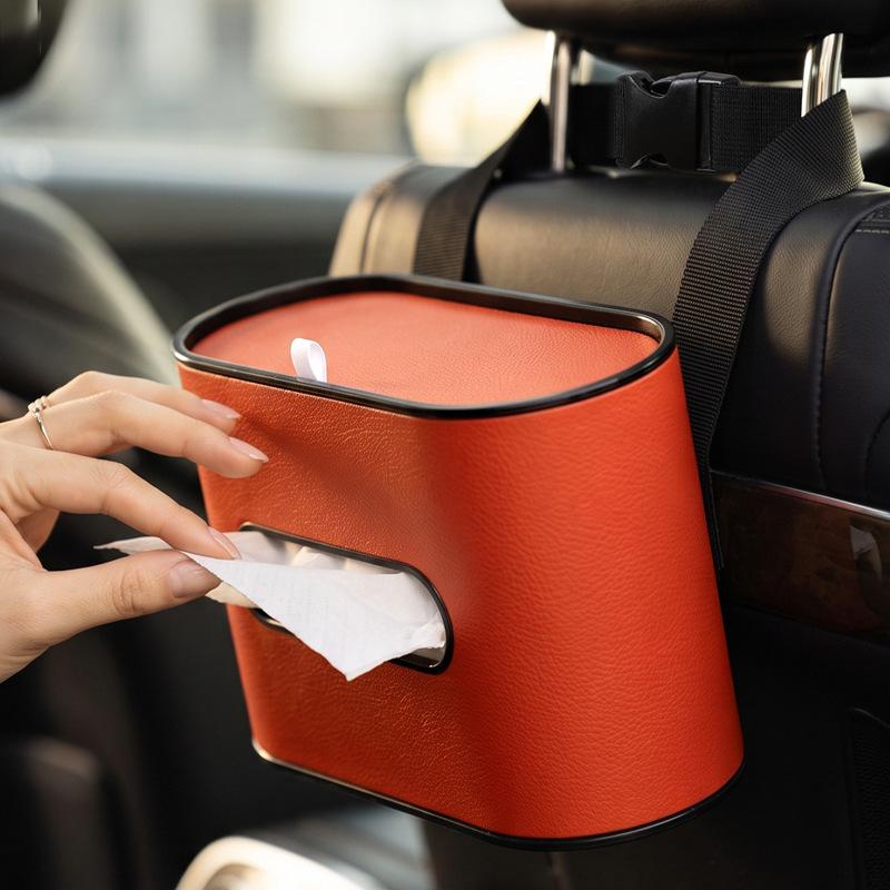 Elegant Leather Tissue Box for Home and Car – Oval Design for Easy Pull-Out