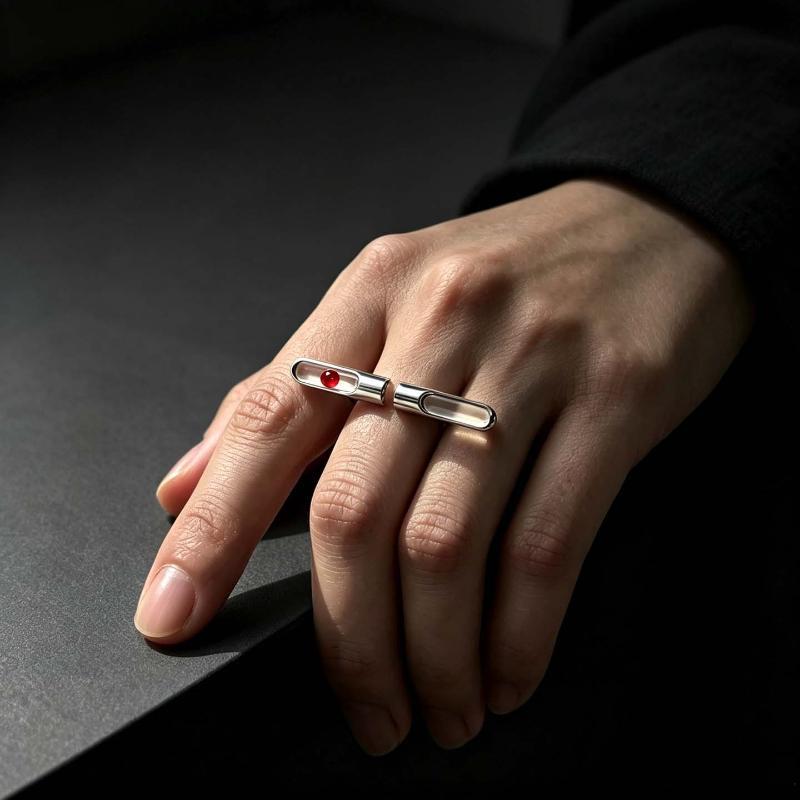 Silver Color Hug Rings For Women Fashion Geometric Handmade Irregular Vintage Fine Jelwery Ring Party Christmas Gift