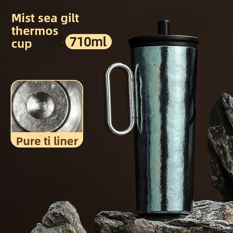 Titanium Thermal Colorful Mug Travel Cup With Handle For Office And Commuting