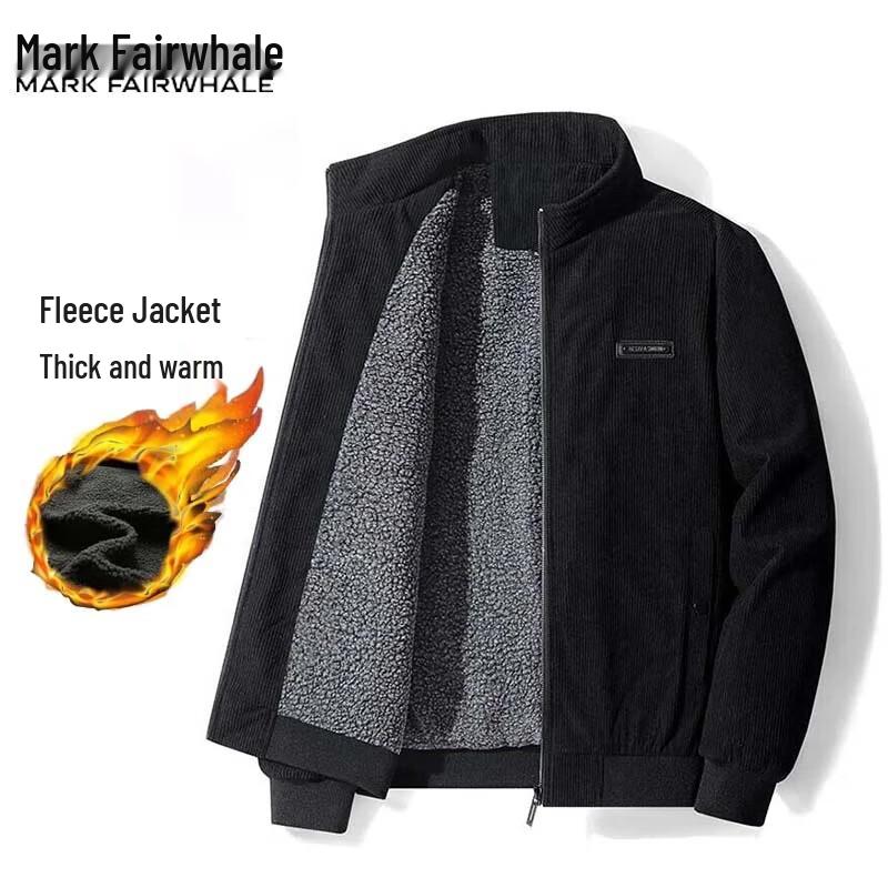 Mark Huafei Men's Corduroy Stand Collar Jacket
