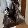 New Spring Senior Sense Silver Travel Backpack Women'S Commuter Shoulder Bag Large Capacity Messenger Bucket Bag