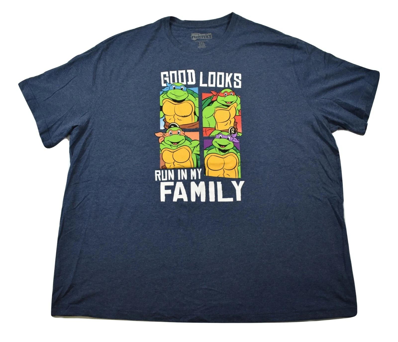 

Teenage Mutant Ninja Turtles Mens Good Looks Run In My Family Shirt New 3XL L